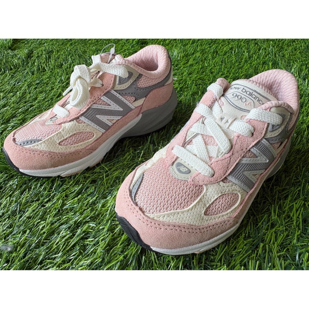 New Balance 990v6 Toddler Pink Grey Suede Mesh Sneakers IC990PK6 Wide Size 8 US